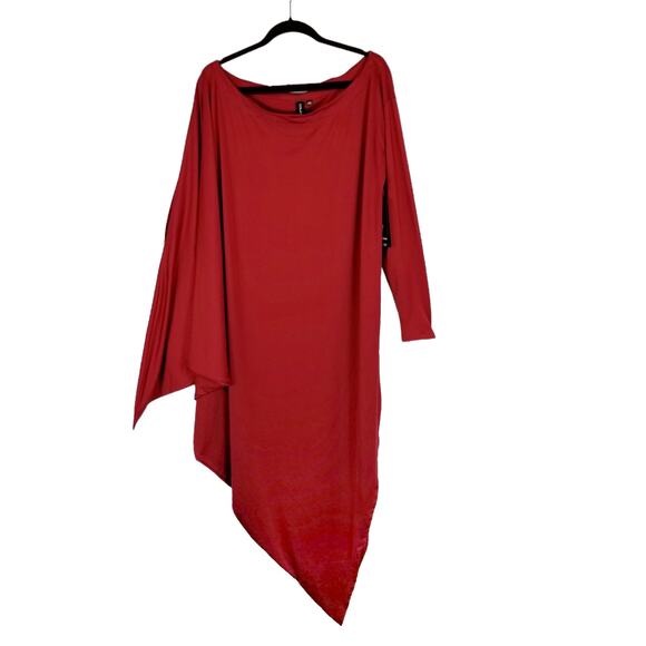 Coldesina NWT Jenny Convertible Asymmetrical Dress Stretchy Red 5 Ways Size 1X - Picture 2 of 9